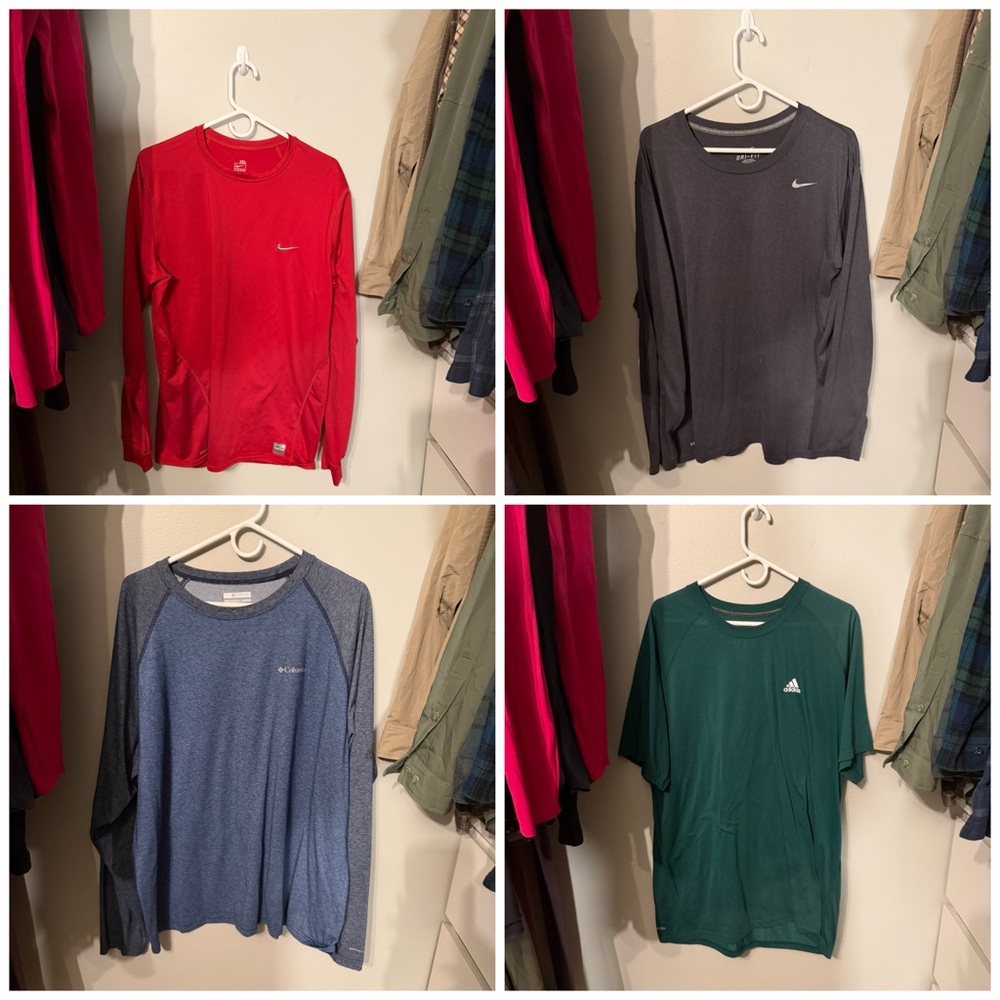 Adidas Green Long Sleeve Men's Tee